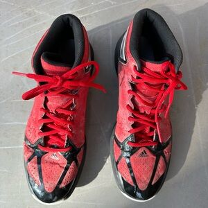 Adidas Red and Black Basketball Sneakers